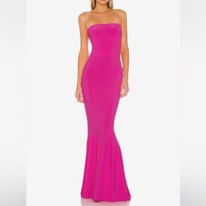 REVOLVE Norma Kamali Hot Pink Strapless Fishtail Gown  /   Size M/38